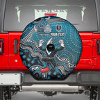 Personalized Port Adelaide Power Mascot Spare Tire Cover Aboriginal Dot Art Style Vibrant Indigenous Pattern Design
