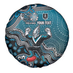 Personalized Port Adelaide Power Mascot Spare Tire Cover Aboriginal Dot Art Style Vibrant Indigenous Pattern Design