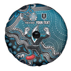 Personalized Port Adelaide Power Mascot Spare Tire Cover Aboriginal Dot Art Style Vibrant Indigenous Pattern Design