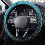 Port Adelaide Power Mascot Steering Wheel Cover Aboriginal Dot Art Style Vibrant Indigenous Pattern Design