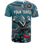 Personalized Port Adelaide Power Mascot T Shirt Aboriginal Dot Art Style Vibrant Indigenous Pattern Design