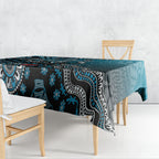 Personalized Port Adelaide Power Mascot Tablecloth Aboriginal Dot Art Style Vibrant Indigenous Pattern Design