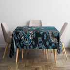 Personalized Port Adelaide Power Mascot Tablecloth Aboriginal Dot Art Style Vibrant Indigenous Pattern Design