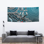 Personalized Port Adelaide Power Mascot Tapestry Aboriginal Dot Art Style Vibrant Indigenous Pattern Design