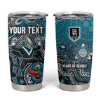 Personalized Port Adelaide Power Mascot Tumbler Cup Aboriginal Dot Art Style Vibrant Indigenous Pattern Design