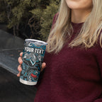Personalized Port Adelaide Power Mascot Tumbler Cup Aboriginal Dot Art Style Vibrant Indigenous Pattern Design