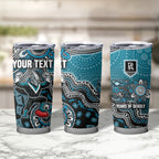 Personalized Port Adelaide Power Mascot Tumbler Cup Aboriginal Dot Art Style Vibrant Indigenous Pattern Design