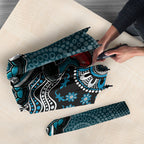 Personalized Port Adelaide Power Mascot Umbrella Aboriginal Dot Art Style Vibrant Indigenous Pattern Design