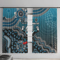 Personalized Port Adelaide Power Mascot Window Curtain Aboriginal Dot Art Style Vibrant Indigenous Pattern Design