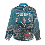 Personalized Port Adelaide Power Mascot Women Casual Shirt Aboriginal Dot Art Style Vibrant Indigenous Pattern Design