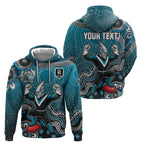Personalized Port Adelaide Power Mascot Zip Hoodie Aboriginal Dot Art Style Vibrant Indigenous Pattern Design