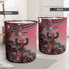 Personalized Essendon Bombers Mascot Laundry Basket Aboriginal Dot Art Style Vibrant Indigenous Pattern Design