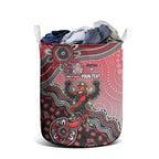 Personalized Essendon Bombers Mascot Laundry Basket Aboriginal Dot Art Style Vibrant Indigenous Pattern Design