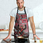 Personalized Essendon Bombers Mascot Apron Aboriginal Dot Art Style Vibrant Indigenous Pattern Design