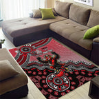 Personalized Essendon Bombers Mascot Area Rug Aboriginal Dot Art Style Vibrant Indigenous Pattern Design