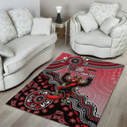 Personalized Essendon Bombers Mascot Area Rug Aboriginal Dot Art Style Vibrant Indigenous Pattern Design