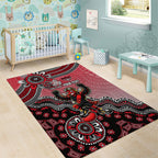Personalized Essendon Bombers Mascot Area Rug Aboriginal Dot Art Style Vibrant Indigenous Pattern Design