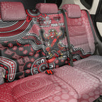 Personalized Essendon Bombers Mascot Back Car Seat Cover Aboriginal Dot Art Style Vibrant Indigenous Pattern Design