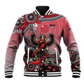 Personalized Essendon Bombers Mascot Baseball Jacket Aboriginal Dot Art Style Vibrant Indigenous Pattern Design