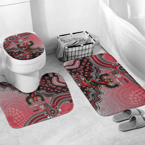 Personalized Essendon Bombers Mascot Bathroom Set Aboriginal Dot Art Style Vibrant Indigenous Pattern Design