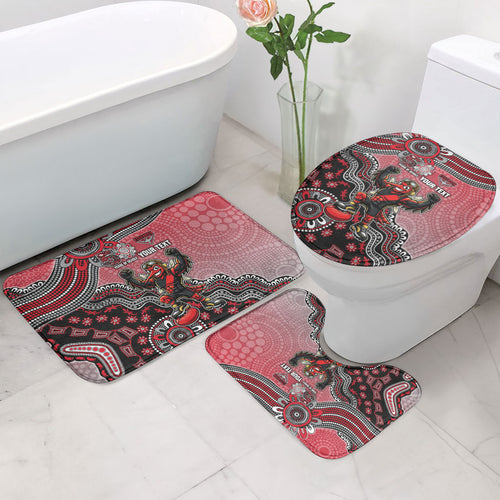Personalized Essendon Bombers Mascot Bathroom Set Aboriginal Dot Art Style Vibrant Indigenous Pattern Design