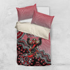 Personalized Essendon Bombers Mascot Bedding Set Aboriginal Dot Art Style Vibrant Indigenous Pattern Design