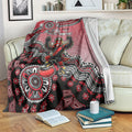 Personalized Essendon Bombers Mascot Blanket Aboriginal Dot Art Style Vibrant Indigenous Pattern Design