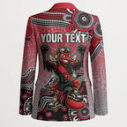 Personalized Essendon Bombers Mascot Blazer Aboriginal Dot Art Style Vibrant Indigenous Pattern Design