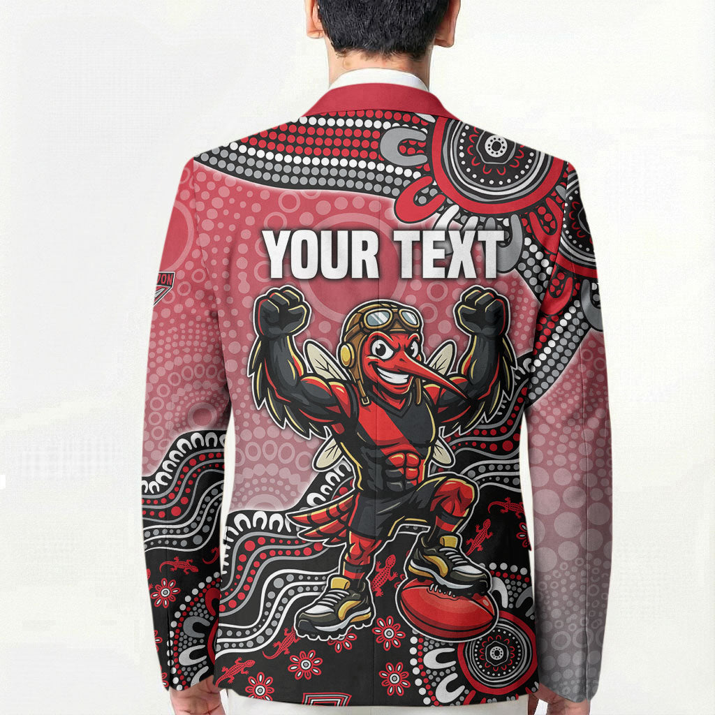 Personalized Essendon Bombers Mascot Blazer Aboriginal Dot Art Style Vibrant Indigenous Pattern Design