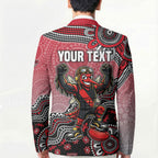 Personalized Essendon Bombers Mascot Blazer Aboriginal Dot Art Style Vibrant Indigenous Pattern Design