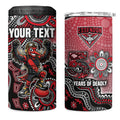 Personalized Essendon Bombers Mascot 4 in 1 Can Cooler Tumbler Aboriginal Dot Art Style Vibrant Indigenous Pattern Design