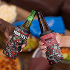 Personalized Essendon Bombers Mascot 4 in 1 Can Cooler Tumbler Aboriginal Dot Art Style Vibrant Indigenous Pattern Design