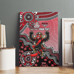 Personalized Essendon Bombers Mascot Canvas Wall Art Aboriginal Dot Art Style Vibrant Indigenous Pattern Design