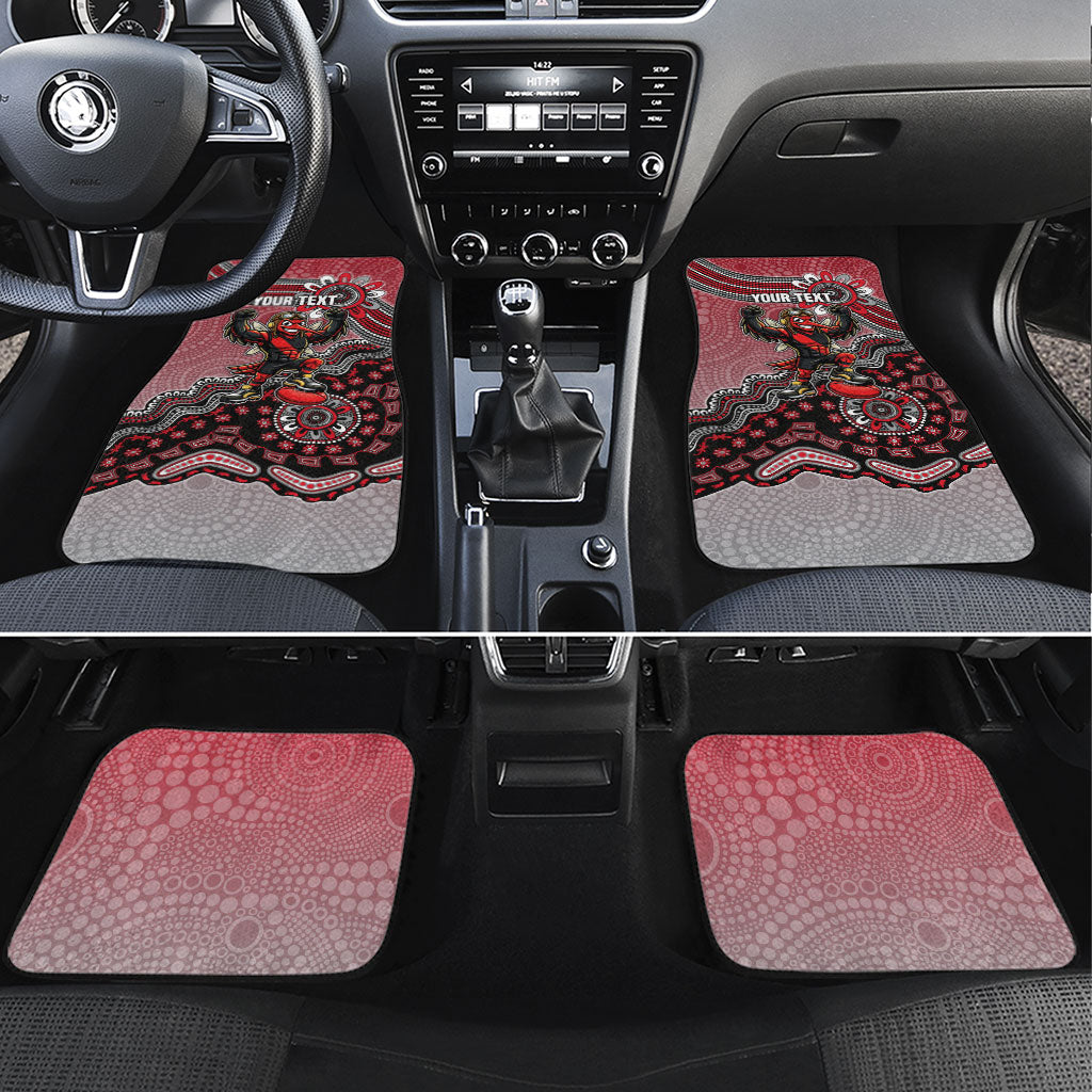 Personalized Essendon Bombers Mascot Car Mats Aboriginal Dot Art Style Vibrant Indigenous Pattern Design