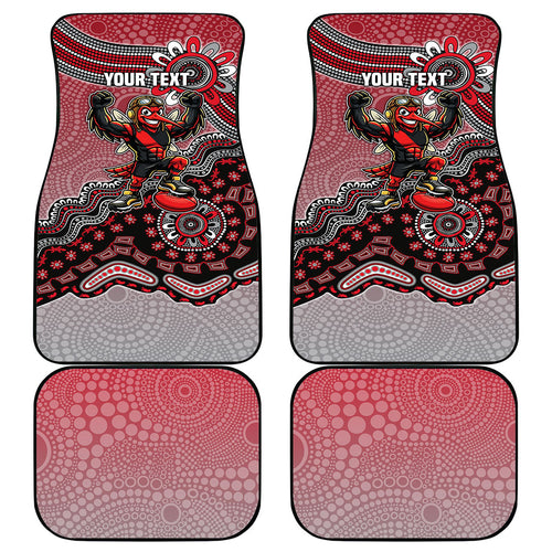 Personalized Essendon Bombers Mascot Car Mats Aboriginal Dot Art Style Vibrant Indigenous Pattern Design