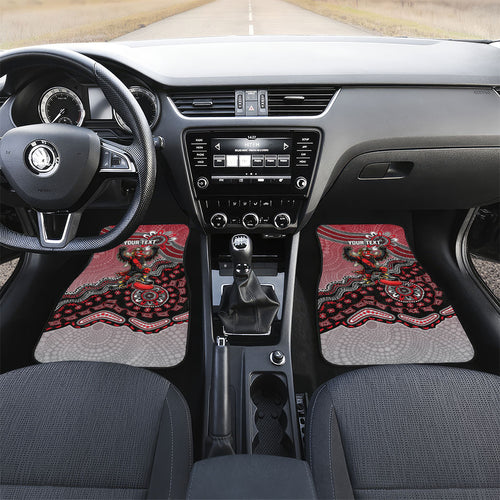 Personalized Essendon Bombers Mascot Car Mats Aboriginal Dot Art Style Vibrant Indigenous Pattern Design