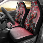 Personalized Essendon Bombers Mascot Car Seat Cover Aboriginal Dot Art Style Vibrant Indigenous Pattern Design