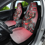 Personalized Essendon Bombers Mascot Car Seat Cover Aboriginal Dot Art Style Vibrant Indigenous Pattern Design