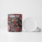 Personalized Essendon Bombers Mascot Ceramic Mug Aboriginal Dot Art Style Vibrant Indigenous Pattern Design