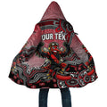 Personalized Essendon Bombers Mascot Cloak Aboriginal Dot Art Style Vibrant Indigenous Pattern Design