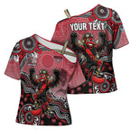 Personalized Essendon Bombers Mascot Cross Shoulder Shirt Aboriginal Dot Art Style Vibrant Indigenous Pattern Design