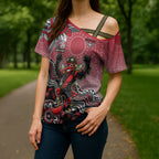 Personalized Essendon Bombers Mascot Cross Shoulder Shirt Aboriginal Dot Art Style Vibrant Indigenous Pattern Design