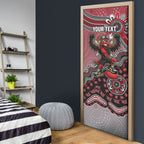 Personalized Essendon Bombers Mascot Door Cover Aboriginal Dot Art Style Vibrant Indigenous Pattern Design