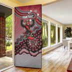 Personalized Essendon Bombers Mascot Door Cover Aboriginal Dot Art Style Vibrant Indigenous Pattern Design
