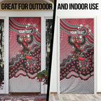 Personalized Essendon Bombers Mascot Door Cover Aboriginal Dot Art Style Vibrant Indigenous Pattern Design