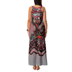 Personalized Essendon Bombers Mascot Family Matching Tank Maxi Dress and Hawaiian Shirt Aboriginal Dot Art Style Vibrant Indigenous Pattern Design