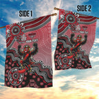 Personalized Essendon Bombers Mascot Garden Flag Aboriginal Dot Art Style Vibrant Indigenous Pattern Design