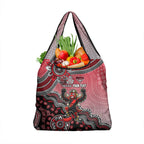 Personalized Essendon Bombers Mascot Grocery Bag Aboriginal Dot Art Style Vibrant Indigenous Pattern Design