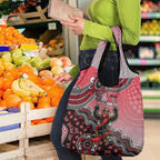 Personalized Essendon Bombers Mascot Grocery Bag Aboriginal Dot Art Style Vibrant Indigenous Pattern Design