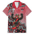 Personalized Essendon Bombers Mascot Hawaiian Shirt Aboriginal Dot Art Style Vibrant Indigenous Pattern Design